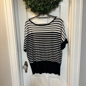 CATO Black & White Lightweight Striped Top-Size 14/16